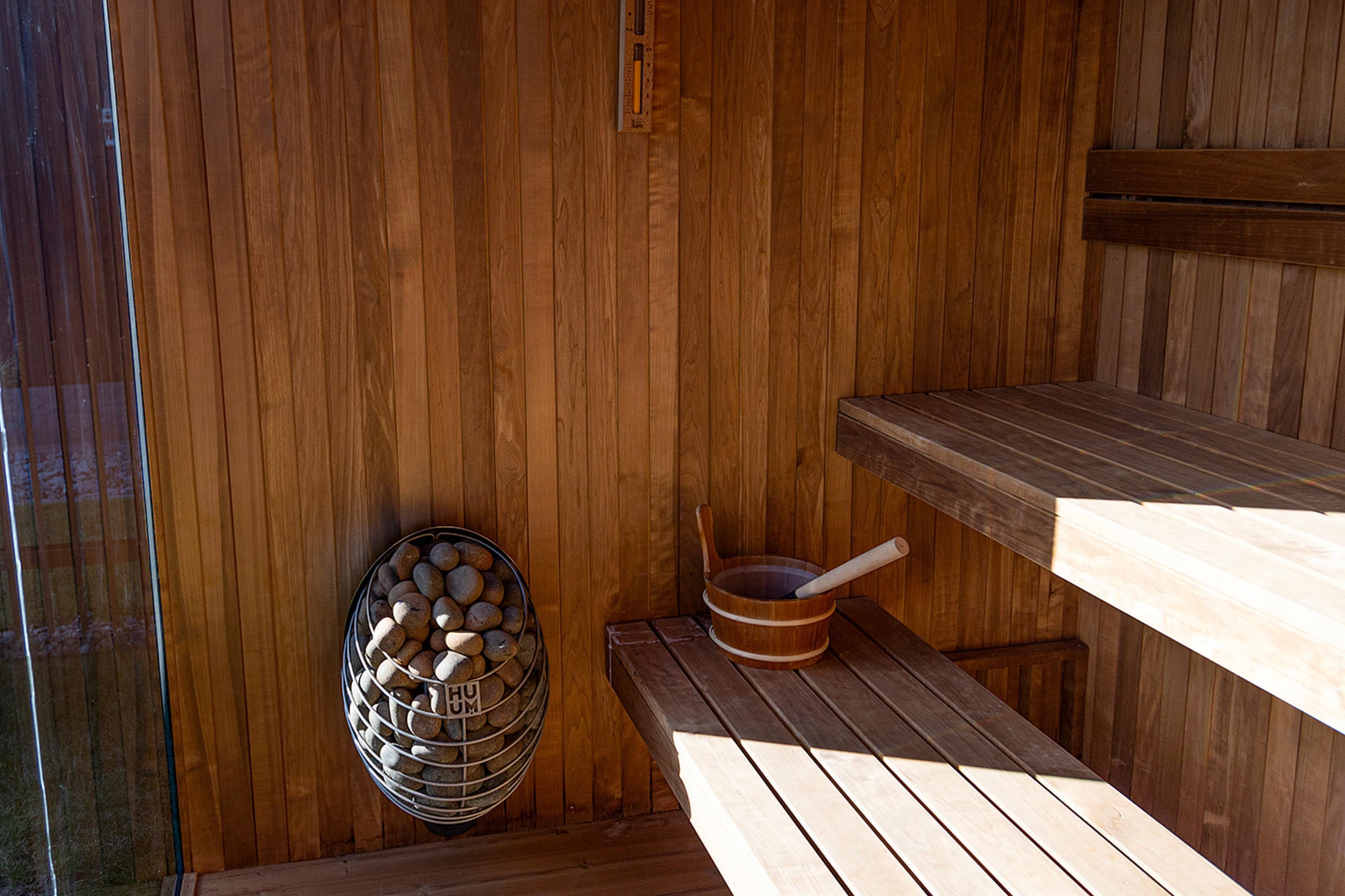 Premium contemporary outdoor cabin sauna