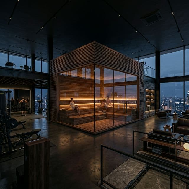 High-end Wood Architects Commercial Gym Installation