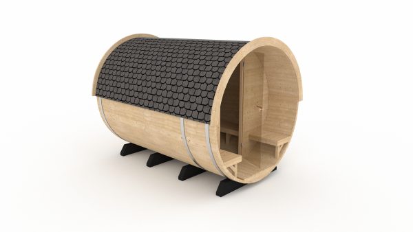 3m Barrel Sauna with 0.6m terrace