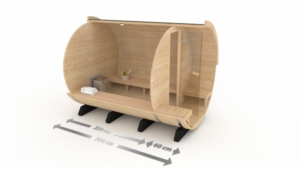 3m Barrel Sauna with 0.6m terrace - Image 2